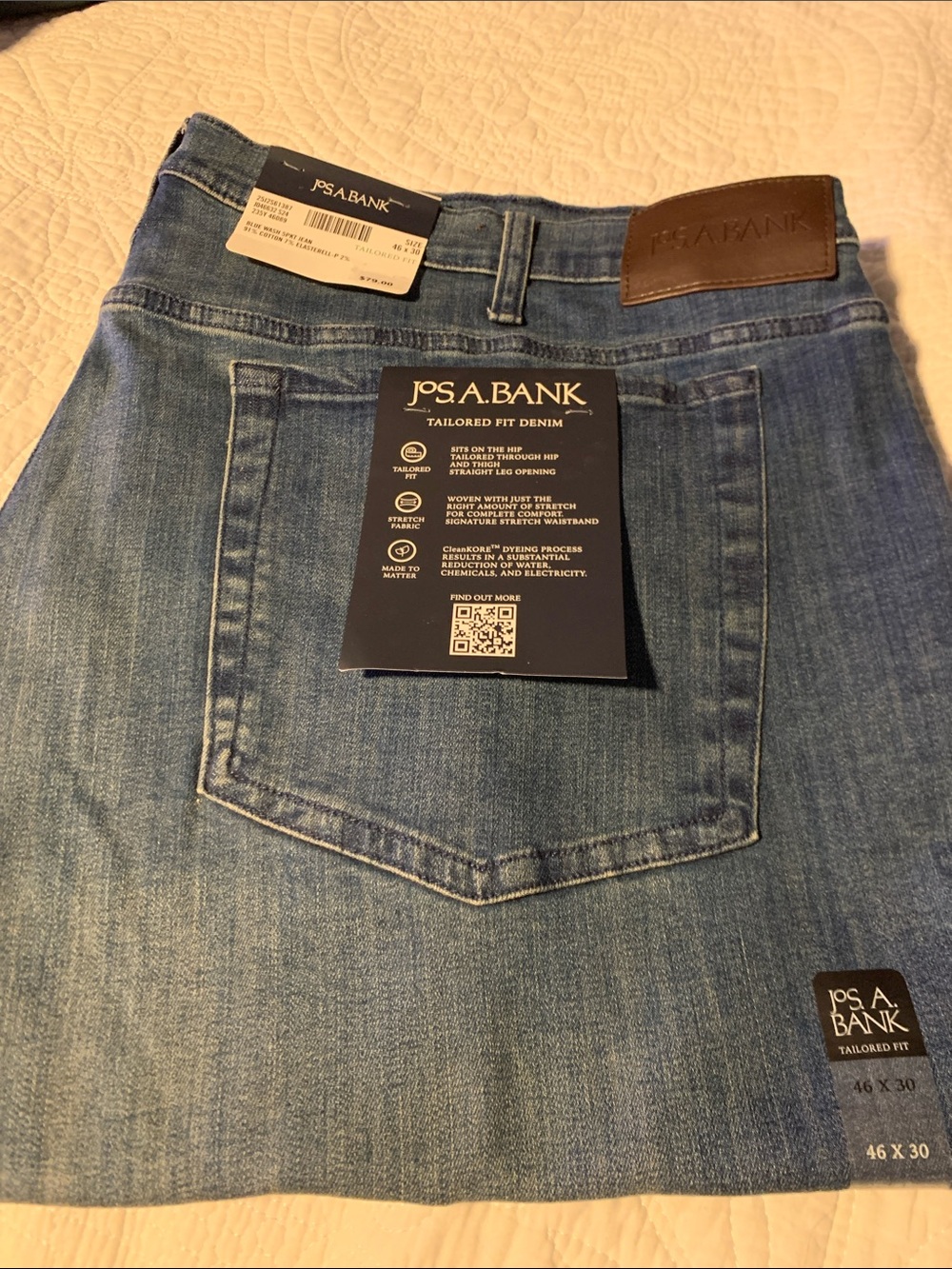 Jos. A. Bank Light Blue Tailored Fit Denim Jeans